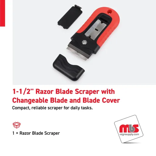 [SP-0107] 1-1/2" Razor Blade Scraper with Changeable Blade and Blade Cover