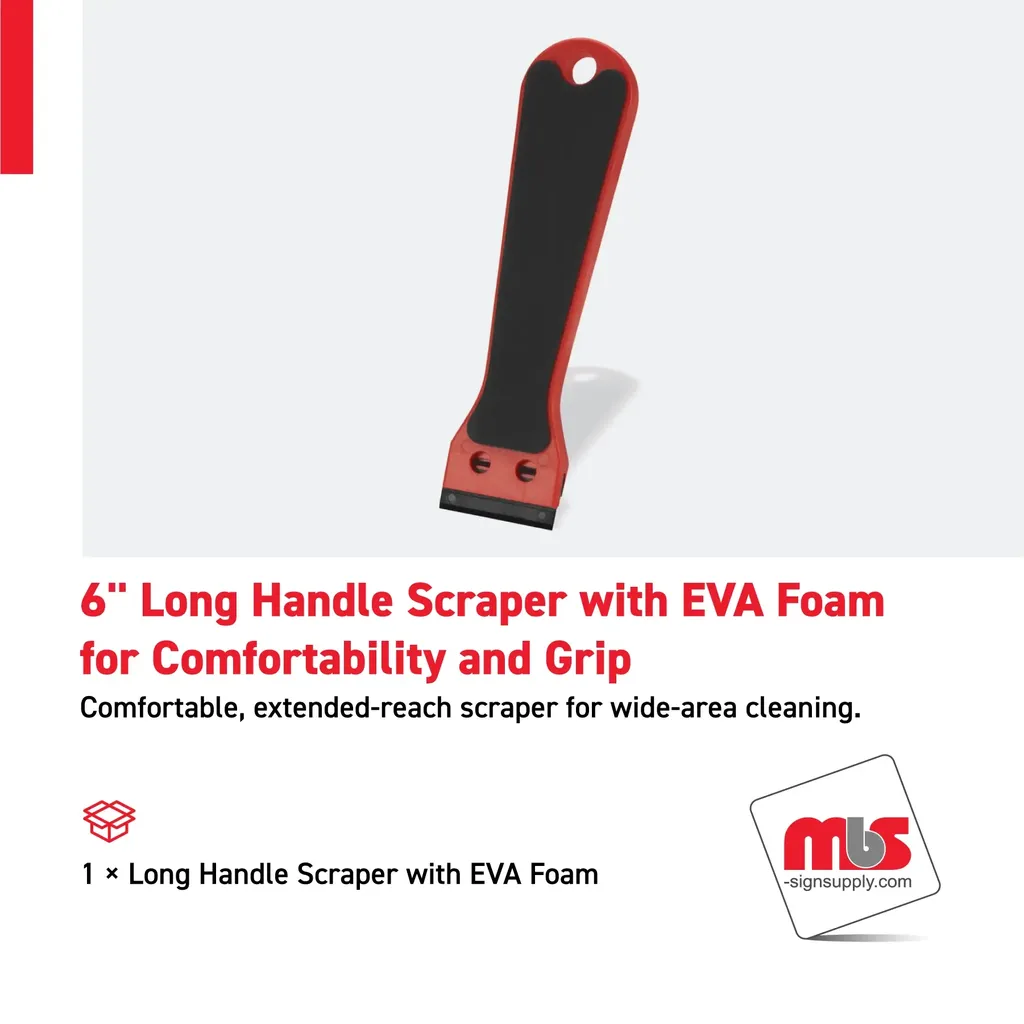 6" Long Handle Scraper with EVA Foam for Comfortability and  Grip