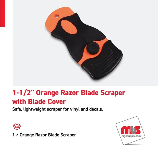 [SP-0110] 1-1/2" Orange Razor Blade Scraper with Blade Cover