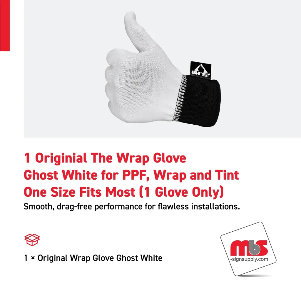 1 Original The Wrap Glove Ghost White for PPF, Wrap and Tint - One Size Fits Most (1 Glove Only)
