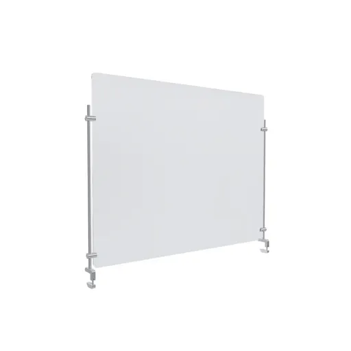 [DCAD075-20A] Set of 2, 3/8" Diameter Vertical Rod Mount, Aluminum Clear Anodized Finish, 20" Long w/ Adjustable Clamp to Accomodate 3/4" to 1-1/2" Counters. Hold up to 5/16" material thickness