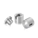5/8" Diameter x 1/2" Barrel Length, Aluminum Glass Standoff Clear Anodized Finish [Required Material Hole Size: 5/16"]