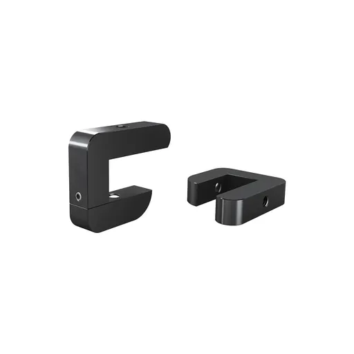 [DCAD075MB] Set of 2, Adjustable Clamp, Aluminum Matte Black Anodized Finish, to Accommodate 3/4" to 1-1/2" Counters. M6 Thread on the top