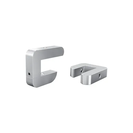 [DCAD075A] Set of 2, Adjustable Clamp, Aluminum Clear Anodized Finish, to Accommodate 3/4" to 1-1/2" Counters. M6 Thread on the top