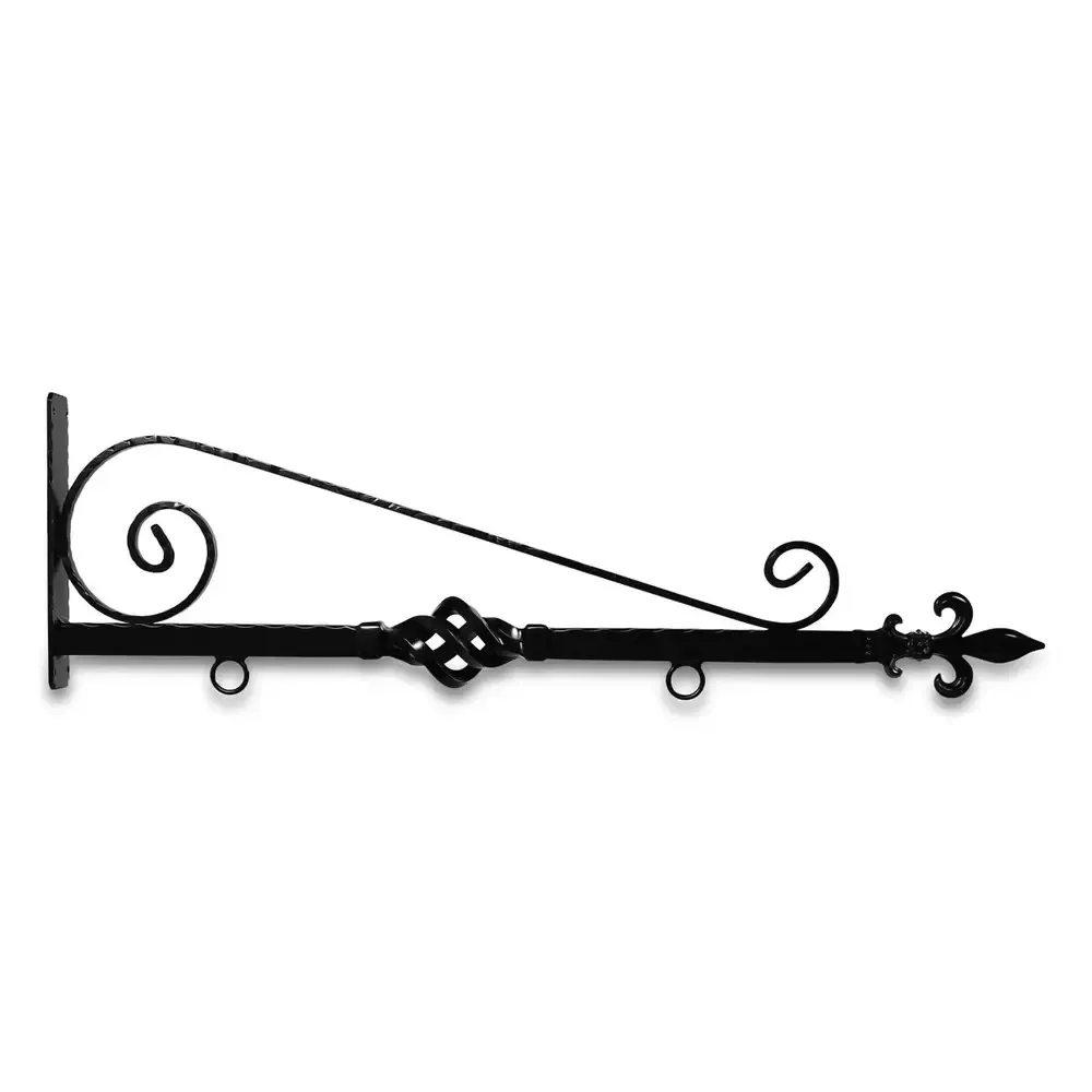 36" Black Horizontal Architectural Bi Spiral Bourbon Street Style Aluminum Sign Bracket
