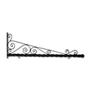 72'' Black Horizontal Super Deluxe Quin Spiral Steel Bracket with Ball Finial
