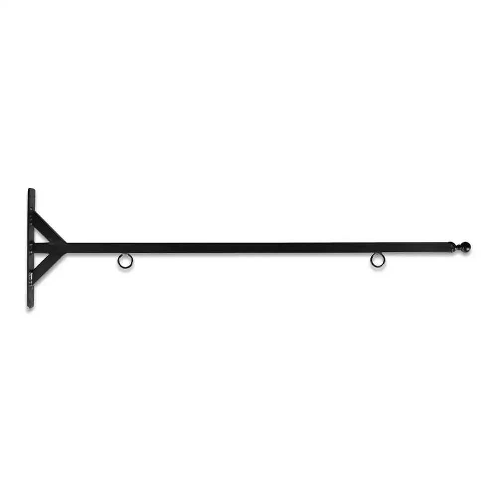 48" Black Horizontal Straight Shaft Steel Bracket with Ball Finial