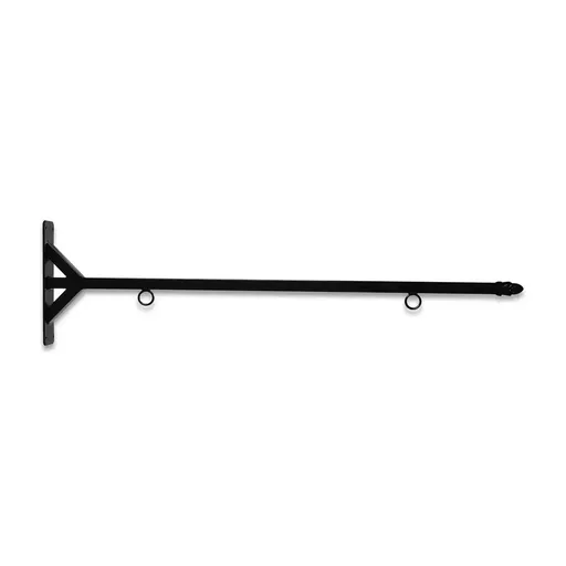 [SBSS-48SBP] 48'' Black Horizontal Straight Shaft Steel Bracket with Pineapple Finial