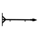 24" Black Horizontal Straight Shaft Steel Bracket with Spear Point Finial