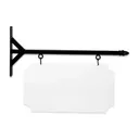 24'' Wide Straight Shaft Bracket in  Black Powder Coated Steel with 12'' Tall X 22'' Wide X .063'' Thick White Aluminum Sign Blank and 2 Black Powder Coated S-Hooks (BOM pineapple)