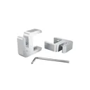 ''Set of 2,  Clamp, Aluminum Clear Anodized Finish, to Accommodate 1'' to 1-1/8'' Counters. Hold up to 1/4'' material thickness M6 Set screw need 3mm Allen Wrench''