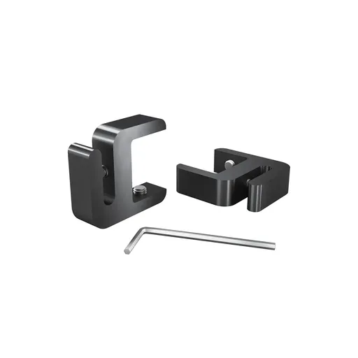 [CLP118MB] "Set of 2,  Clamp, Aluminum Matte black Anodized Finish, to Accommodate 1" to 1-1/8" Counters. Hold up to 1/4" material thickness M6 Set screw need 3mm Allen Wrench"