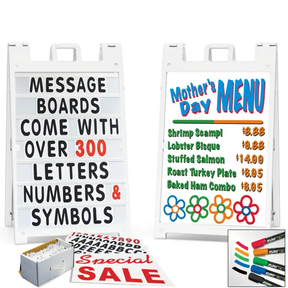 Plasticade 24" Wide x 36" Tall Message Board w/ 4 Letters