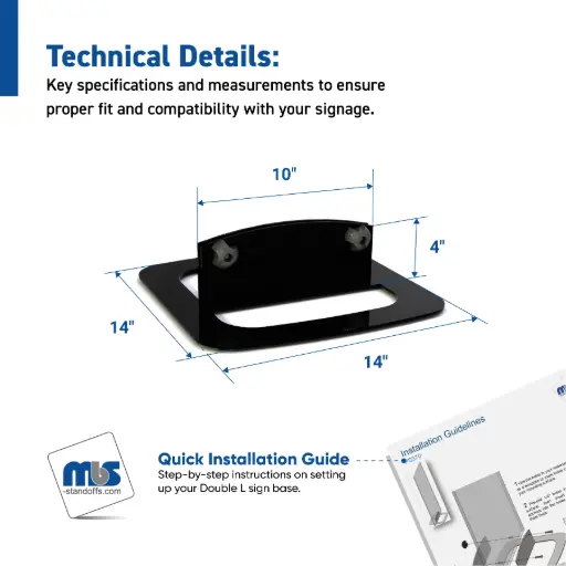[PS370] Double L Standing Sign Base [Required Material Hole Size: 3/8"]