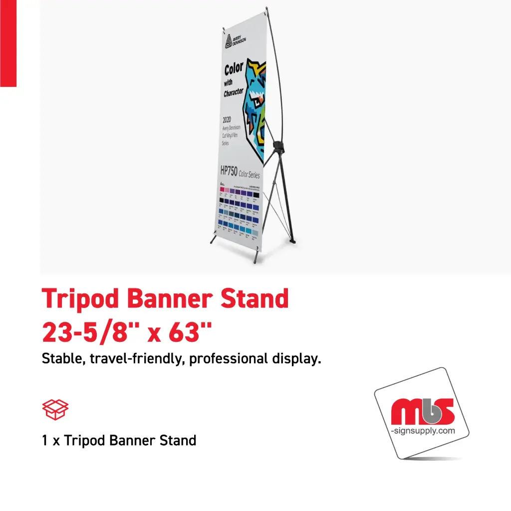 Tripod Banner Stand 23-5/8'' x 63''