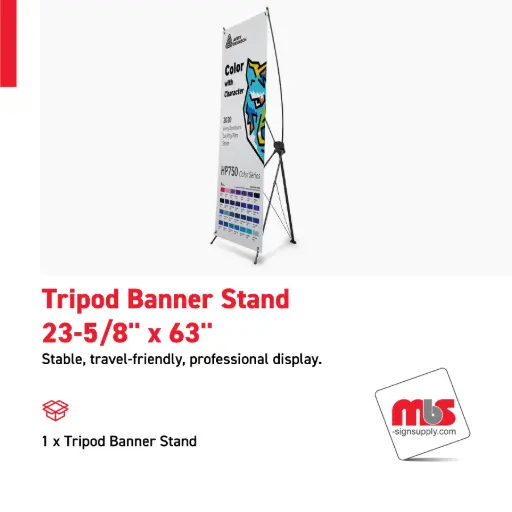 [TB600] Tripod Banner Stand 23-5/8" x 63"