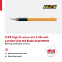 Olfa High Precision Art Knife with Cushion Grip and Blade Assortment