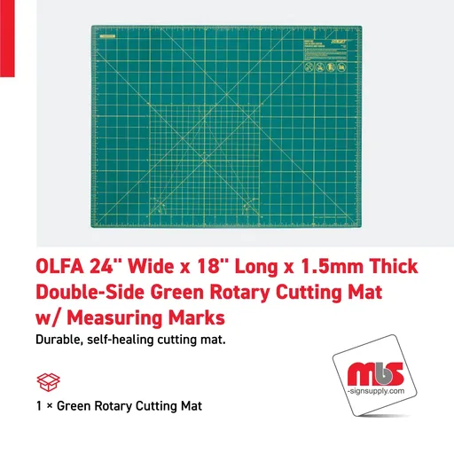 [CT-0903] Olfa 24" Wide x 18" Long x 1.5mm Thick Double-Side Green Rotary Cutting Mat w/ Measuring Marks