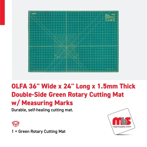 [CT-0904] Olfa 36'' Wide x 24'' Long x 1.5mm Thick Double-Side Green Rotary Cutting Mat w/ Measuring Marks