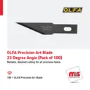 Olfa Precision Art Blade 23 Degree Angle (Pack of 100)