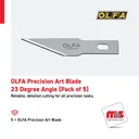 Olfa Precision Art Blade 23 Degree Angle (Pack of 5)