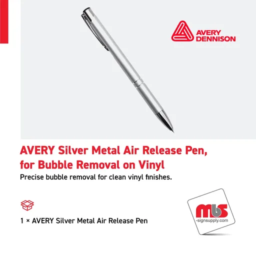 [CT-0405] Avery Silver Metal Air Release Pen, for Bubble Removal on Vinyl 