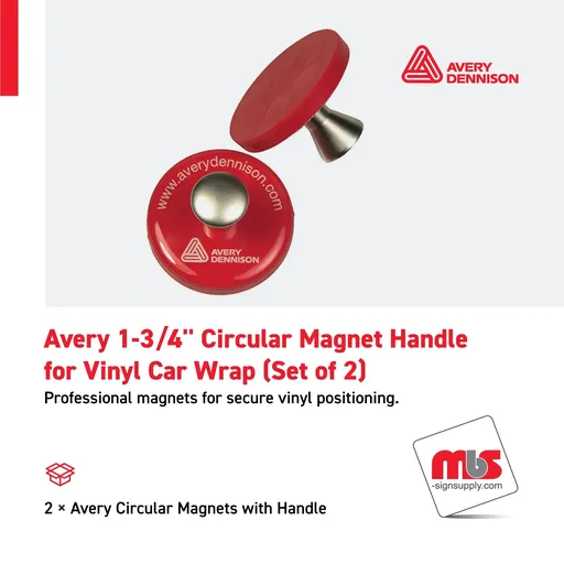 [WM-0105] Avery 1-3/4" Circular Magnet Handle for Vinyl Car Wrap (Set of 2)
