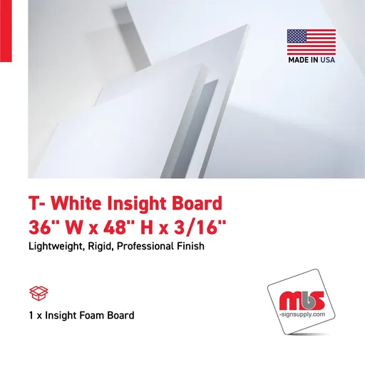 [FC9120-3648W] 36" W x 48" H x 3/16" T- White Insight Board