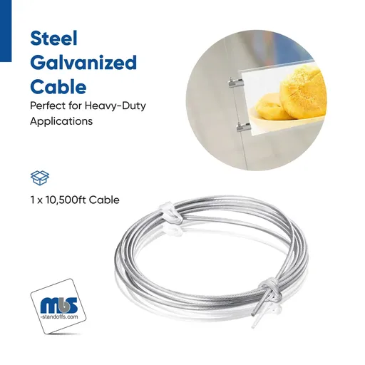 [GC116-43] Galvanized Cable 1/16'' (1.5mm) 10,500 ft (3200 Meter)