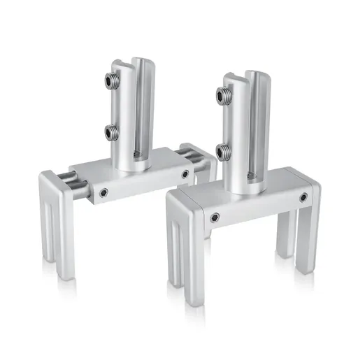 [CUB250-2A] Set of 2, Adjustable Clamp, Aluminum Clear Anodized Finish, to Accommodate 1-3/4" to 2-3/8" Cubicle partition. Upt to 1/4" material accepted on the fork (Included 4x 1" and 4x 2" bolt sur adjust clamp)