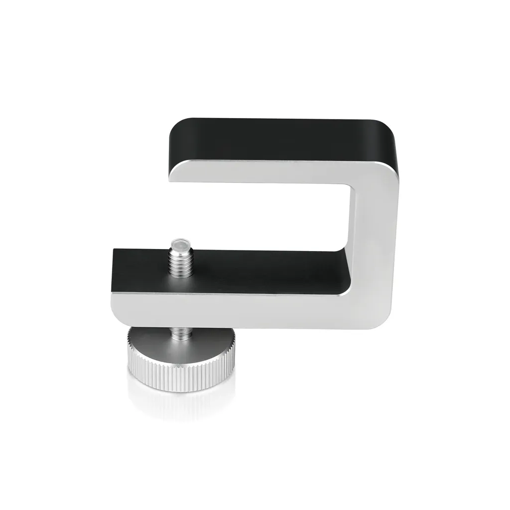 "Set of 2,  Clamp, Aluminum Clear Anodized Finish, to Accommodate 1" to 1-1/8" Counters. M6 Thumb Screw 