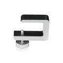 ''Set of 2,  Clamp, Aluminum Clear Anodized Finish, to Accommodate 1'' to 1-1/8'' Counters. M6 Thumb Screw 