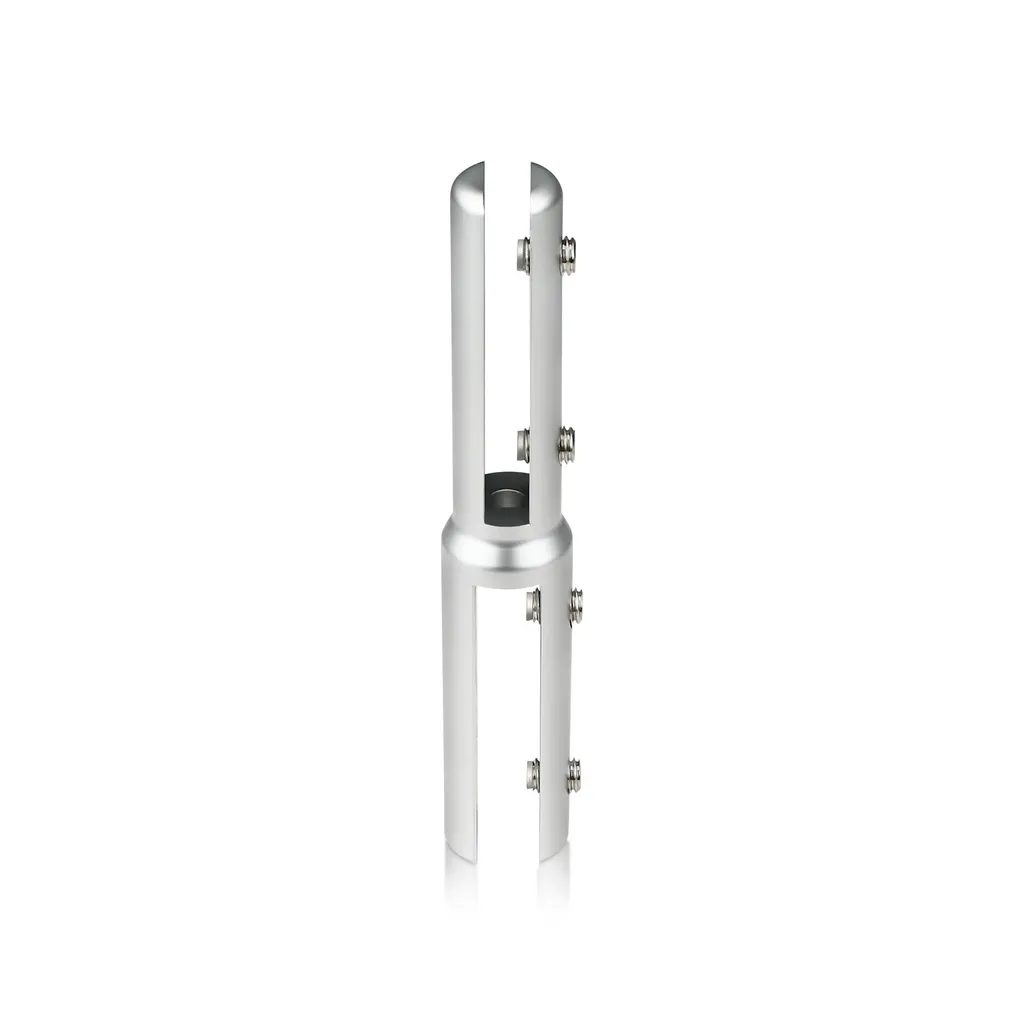 ''Set of 2,  Clamp, Aluminum Clear Anodized Finish, to Accommodate 1/4'' one Side and  3/8'' Other side, M6 Set screw with 3mm Allen Wrench