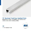 72" Aluminum Track Clear Anodized Finish