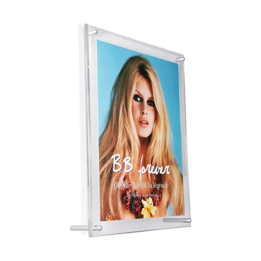 Set of 2 Clear Acrylic Frame for Media 12.5" x 10" (Without Standoffs)