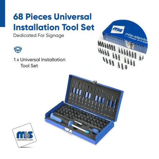 [SETBIT] (68 Pieces) Universal Installation Tool Set Dedicated For Signage