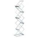 Steel, Black Anodized Literature Stand with 10 Pockets, Accommodates 8.5"x11" Media 