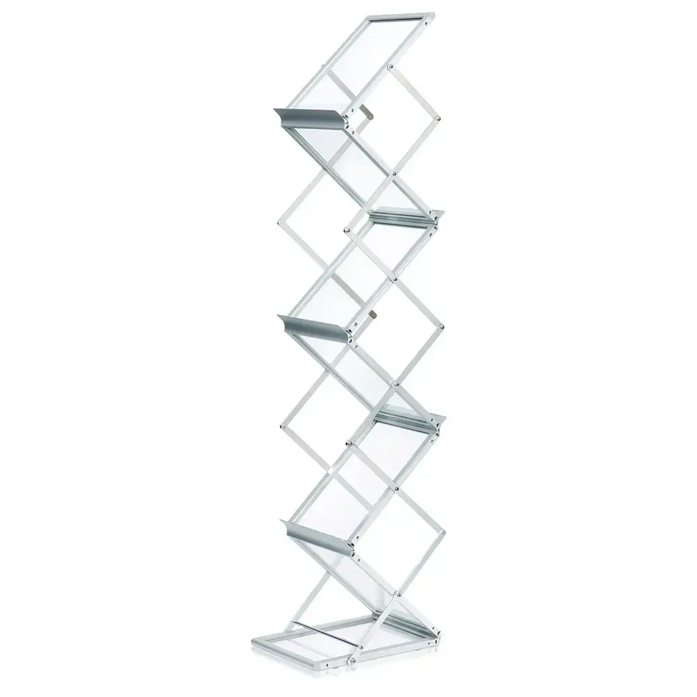 Rotating, Height Adjustable, 32-Pockets Wire Literature Floor Stand 