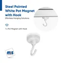 3/4'' Pot Magnet with Hook white painted (Inside use only)