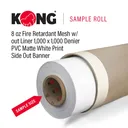 38'' x 20' Kong Banner - 8 OZ Fire Retardant Mesh w/out Liner 1,000 x 1,000 Denier PVC Matte White Print Side Out Printable Banner (Sample Roll)
